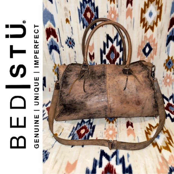 Bed Stu Handbags - Bed Stu Rockababy Cafe Latte TD Leather Satchel Bag